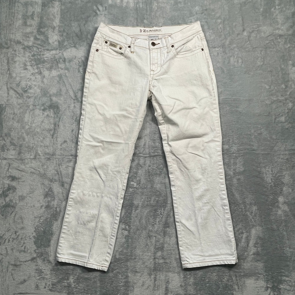 Z. Cavaricci Jeans Womens 7 White Straight Leg Mid Rise Stretch Vintage Denim